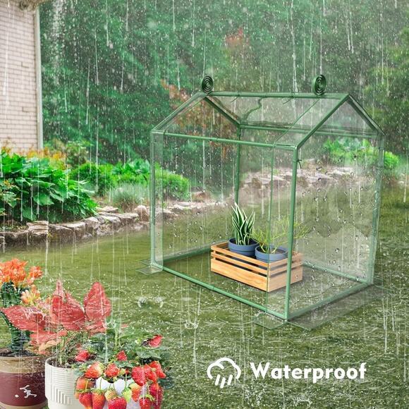 Mini Greenhouse, Indoor Outdoor Plants, Tabletop Portable Roll-up Zipper Door - Picture 7 of 7